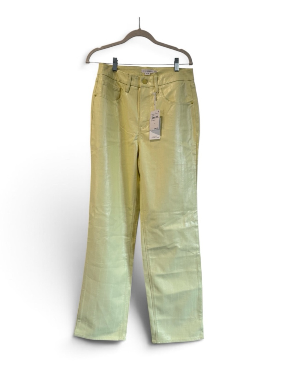 Good American Light Yellow Straight-Leg Jeans